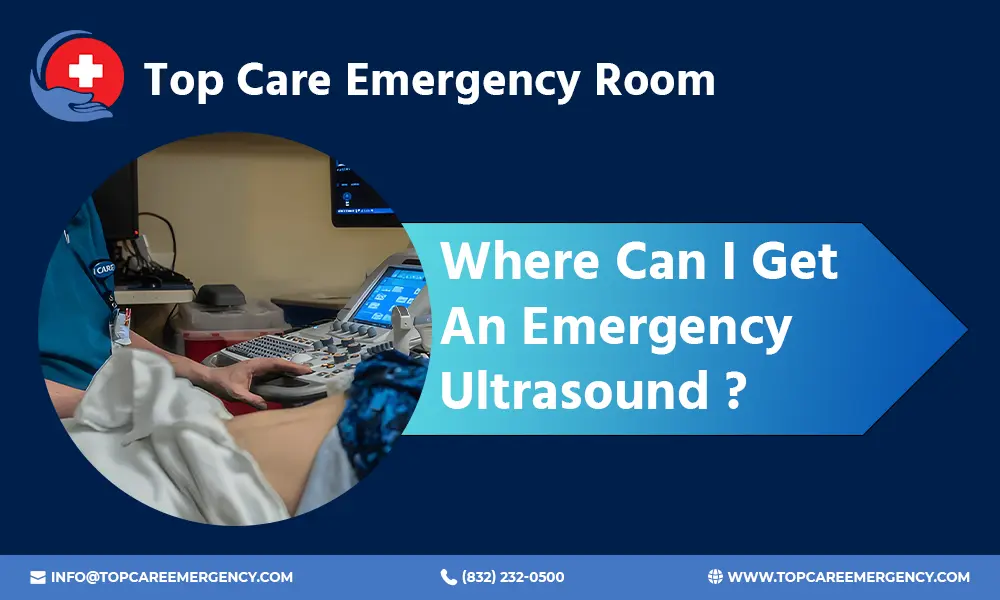 Medical professional performing an emergency ultrasound scan at Top Care Emergency Room
