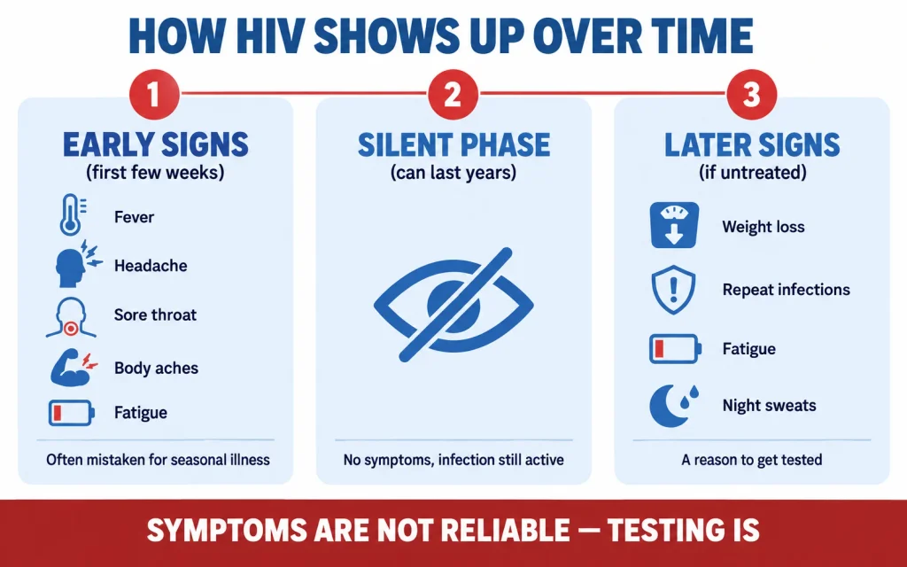 How HIV shows up over time