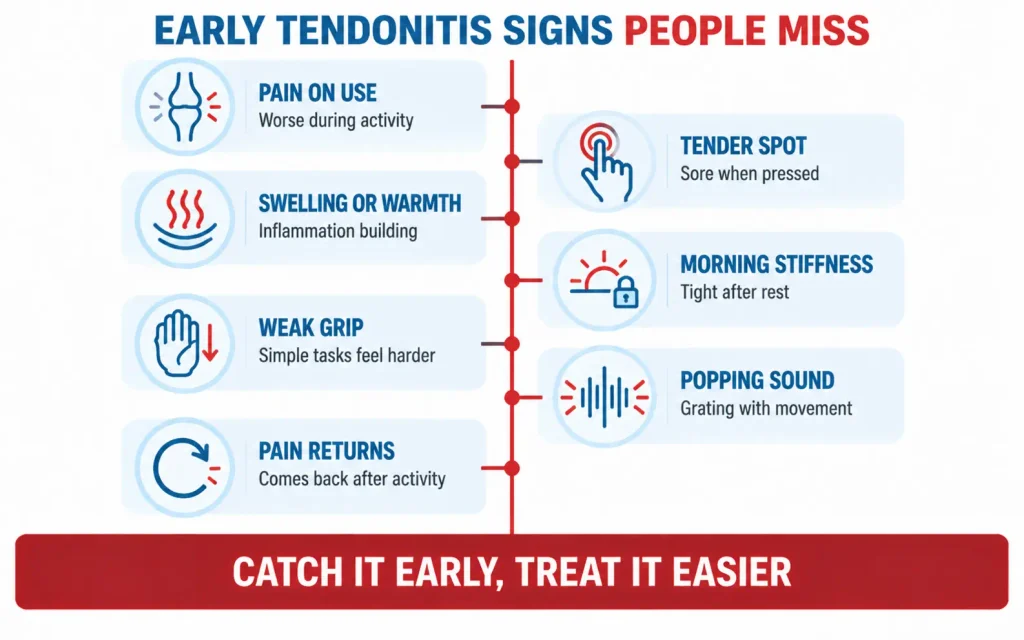 warning signs of tendonitis