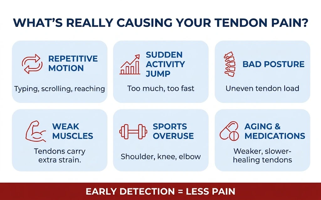 Causes of tendon pain