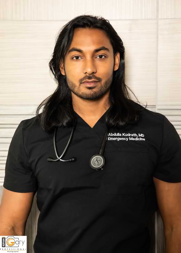 Dr. Abdulla Kudrath, MD, board-certified emergency physician and medical director at Top Care ER Houston Heights, TX.